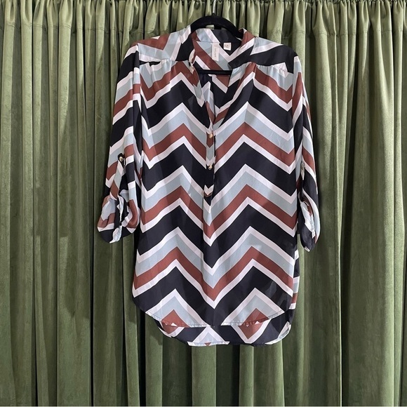 Chevron women’s blouse 3/4 sleeve - Picture 2 of 8